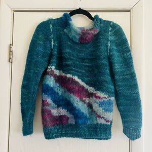 VTG Mohair handmade Dreamy scandi girl avant garde sezane 80s 90s wool sweater S
